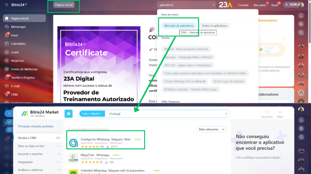 Como instalar o ChatApp no Bitrix24 | 23A Digital